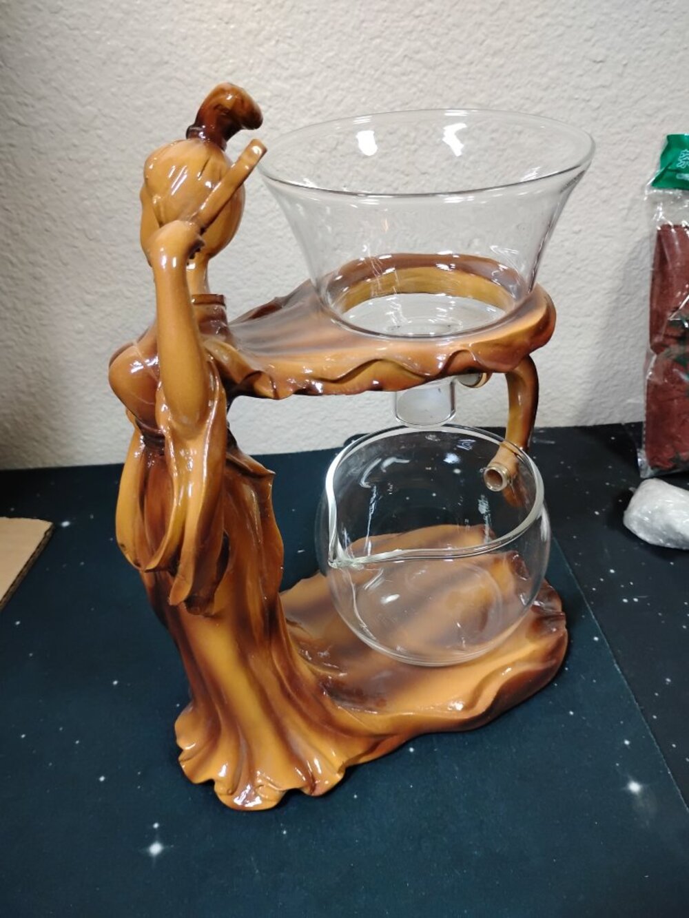Chinese Lazy Kung Fu Glass Tea Set Magnetic Automatic Teapot Elegant Lady Stand - Picture 4 of 6
